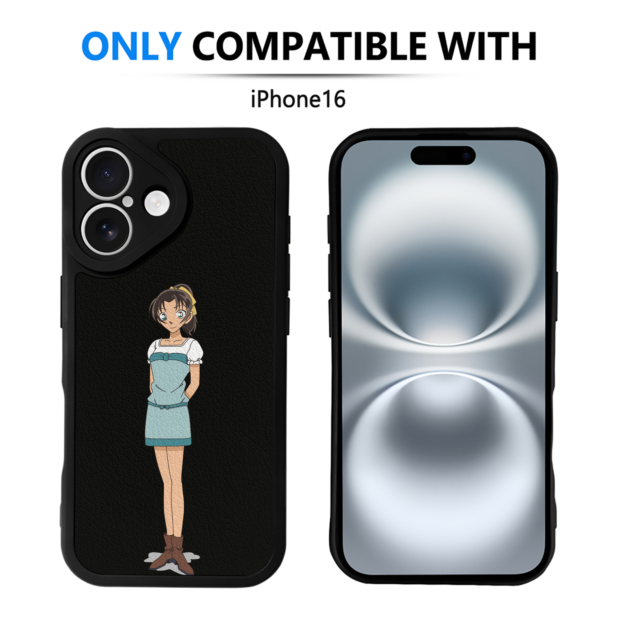 （画像用） 名探偵コナン Detective Conan 【iPhone 16シリーズ対応】シリコンスマホケース（レザー調） 材質：シリコン